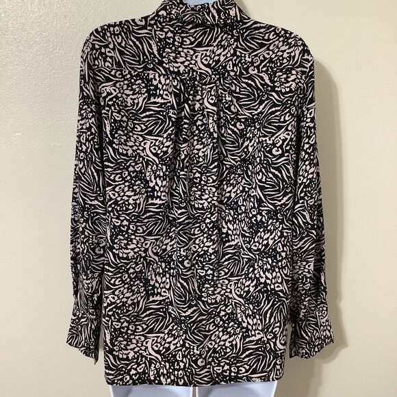 Topshop Funky Cheetah Zebra Animal Print Maximalist Button Up Blouse Size 4 - Picture 6 of 12